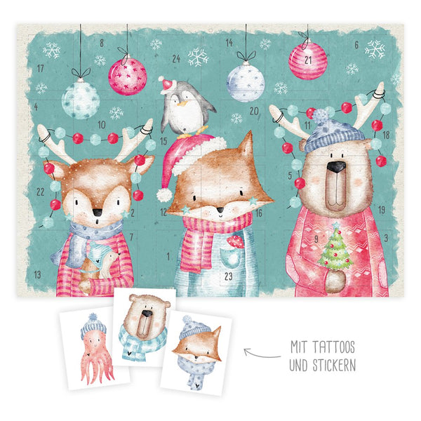 Adventkalender *Tierfreunde* Tattoos + Sticker