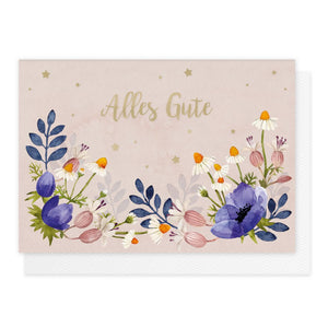 Grußkarte *Alles Gute* Blumen