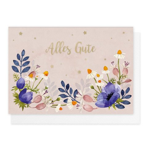 Grußkarte *Alles Gute* Blumen