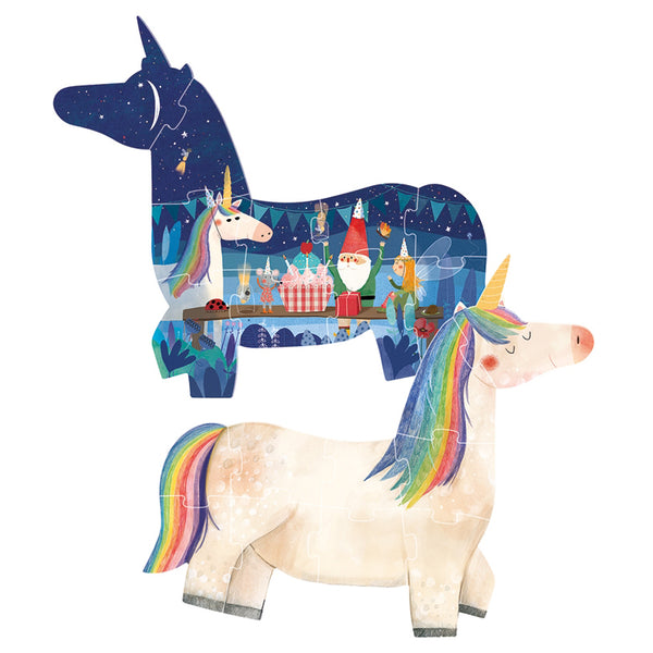 HAPPY BIRTHDAY UNICORN! Einhorn Puzzle doppelseitig | Londji