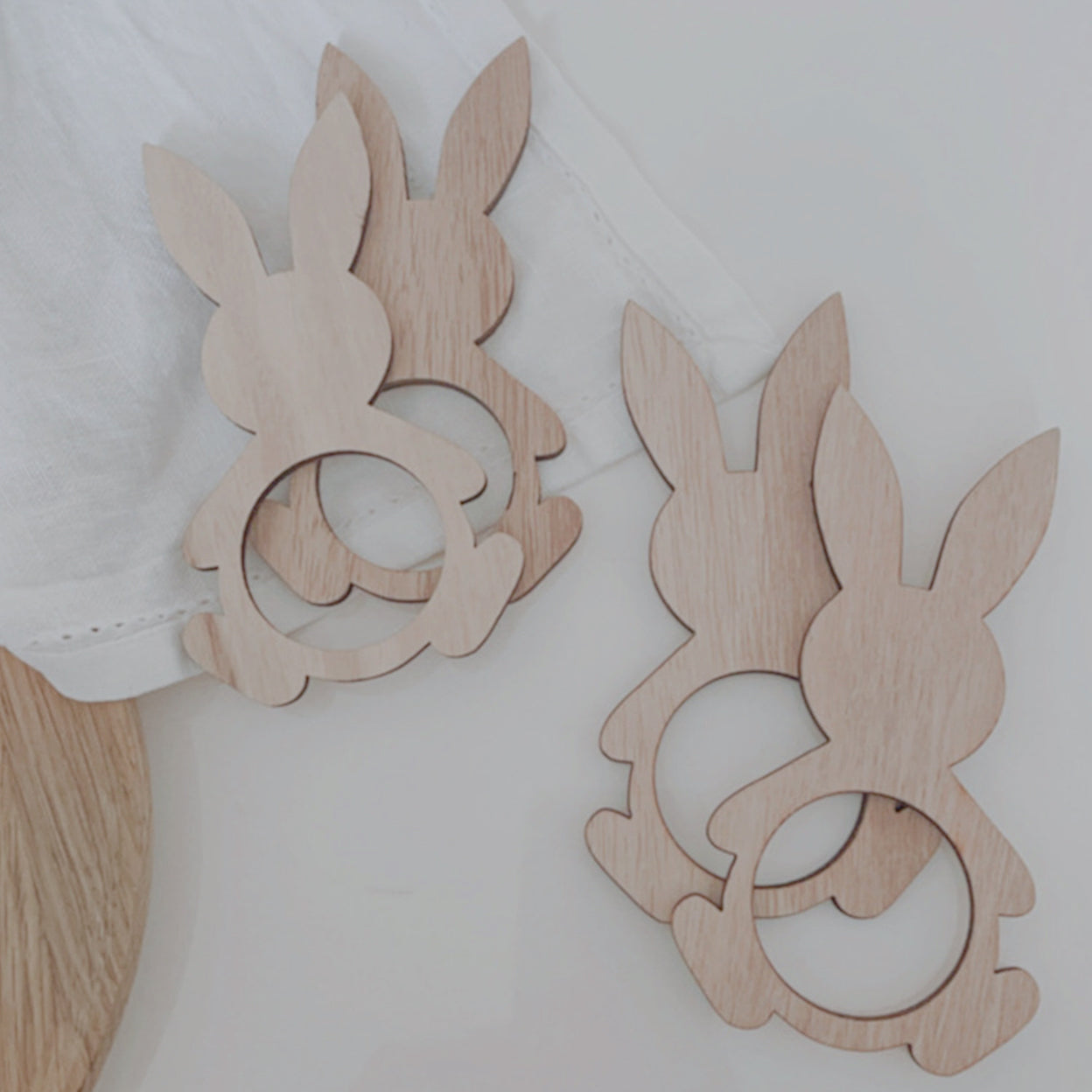 Serviettenring Hase aus Holz (4er Set)