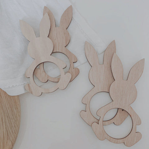 Serviettenring Hase aus Holz (4er Set)