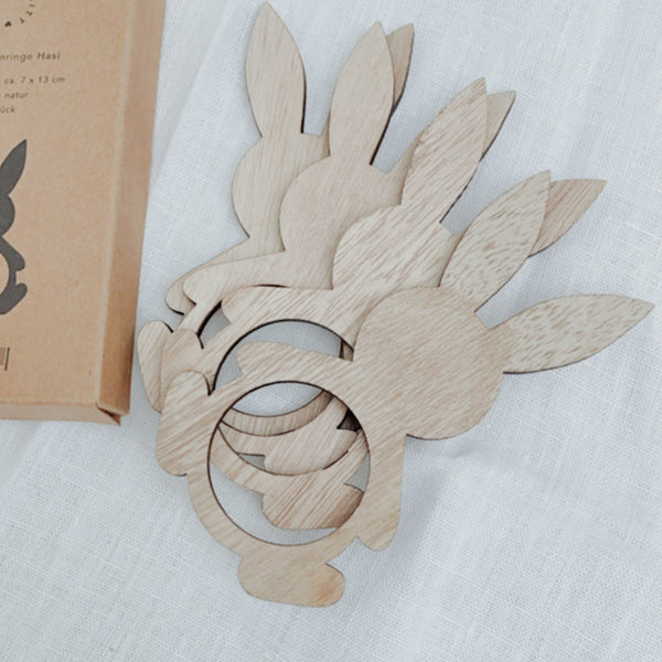 Serviettenring Hase aus Holz (4er Set)