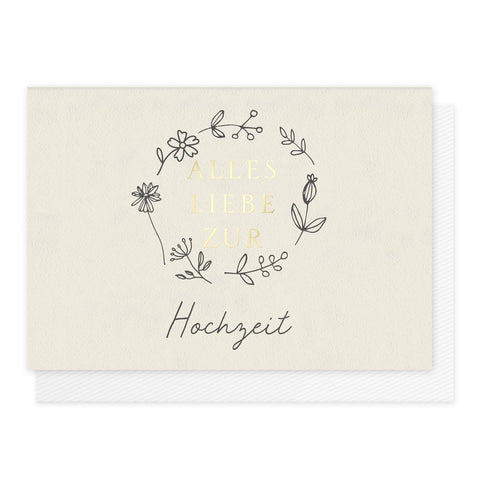 Hochzeitskarte *Blumenkranz* Grußkarte